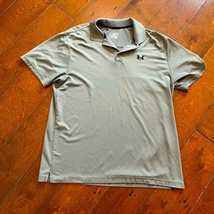 Mens Under Armour Gray Dri-Fit Heatgear Polo - XXL